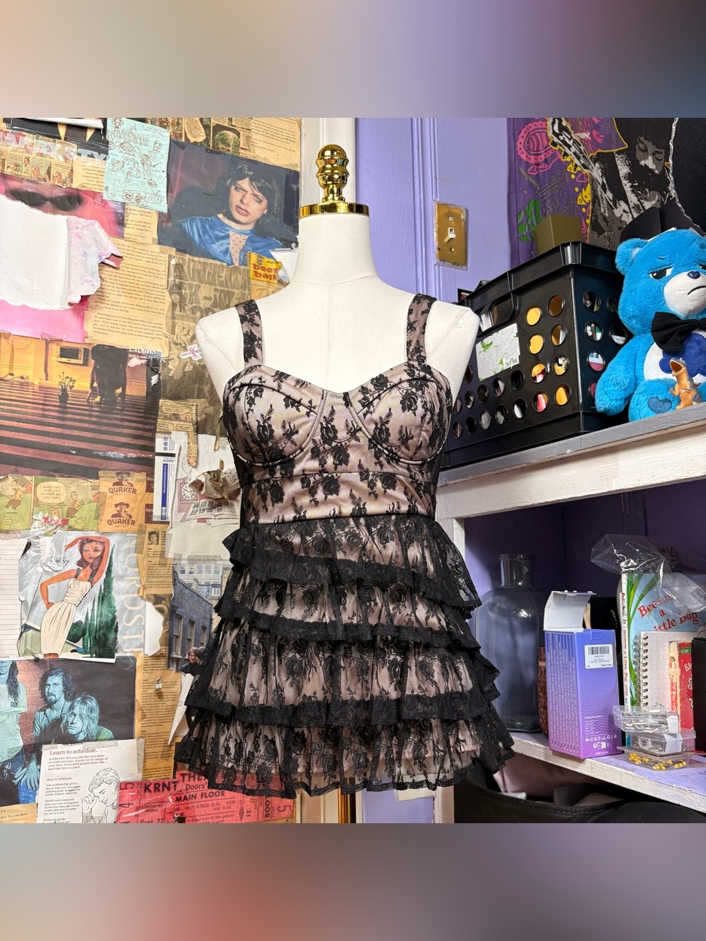 Twenty-One Black Lace Ruffle Top